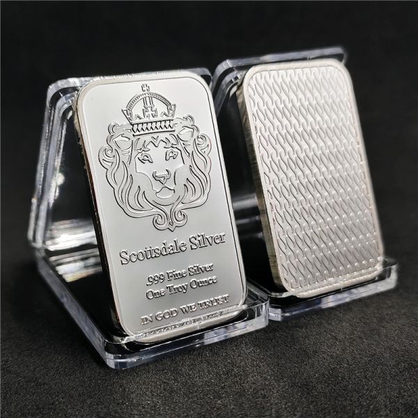 2枚セット scotts プラチナptp/platinum plated シルバー KING 新品 プレートコイン 上質 質感 高品質 高級感 大人気 格安 送料無料_画像1