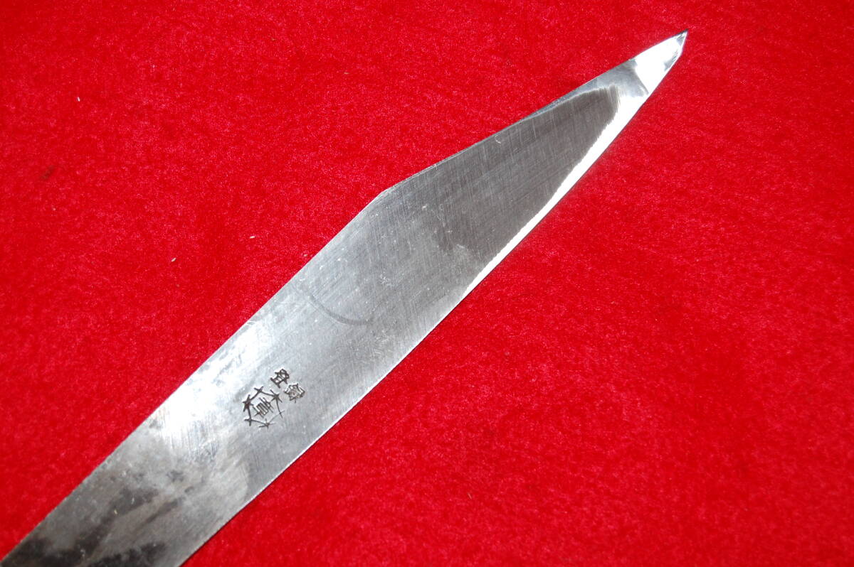 【青紙別打/白山秘伝別誂】【右型】最高級/本職用三木章龍印接木小刀24mm直型切味抜群！_画像10