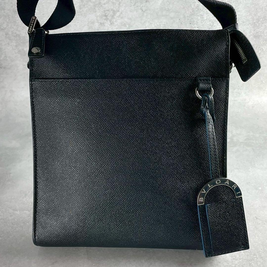  прекрасный товар BVLGARI BVLGARY sakoshu сумка на плечо небольшая сумочка Circle кожа наклонный .. плечо .. ходить на работу бизнес чёрный черный мужской 