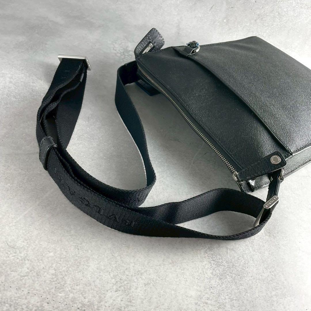  прекрасный товар BVLGARI BVLGARY sakoshu сумка на плечо небольшая сумочка Circle кожа наклонный .. плечо .. ходить на работу бизнес чёрный черный мужской 