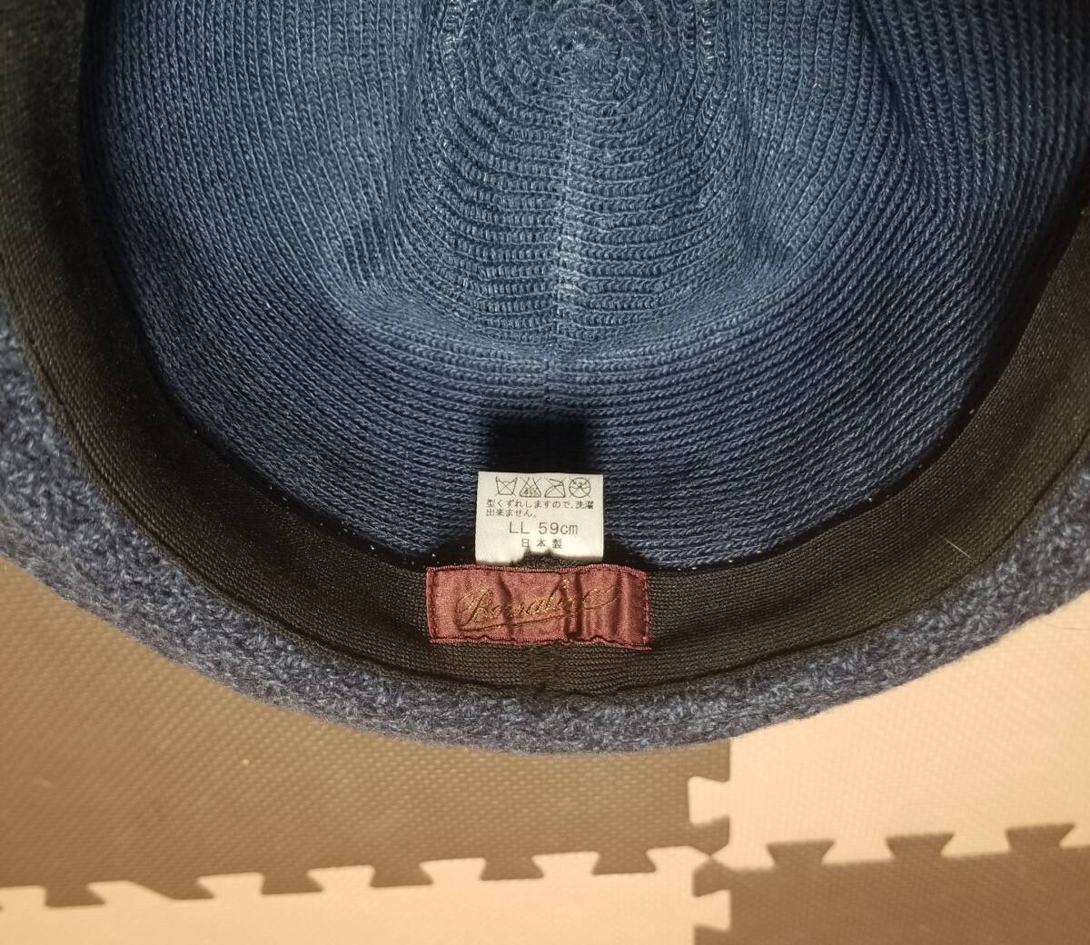 BORSALINO ボルサリーノ 中折れハット サイズLL.59cm ブリム5cm メンズ ネイビー 美品_画像6
