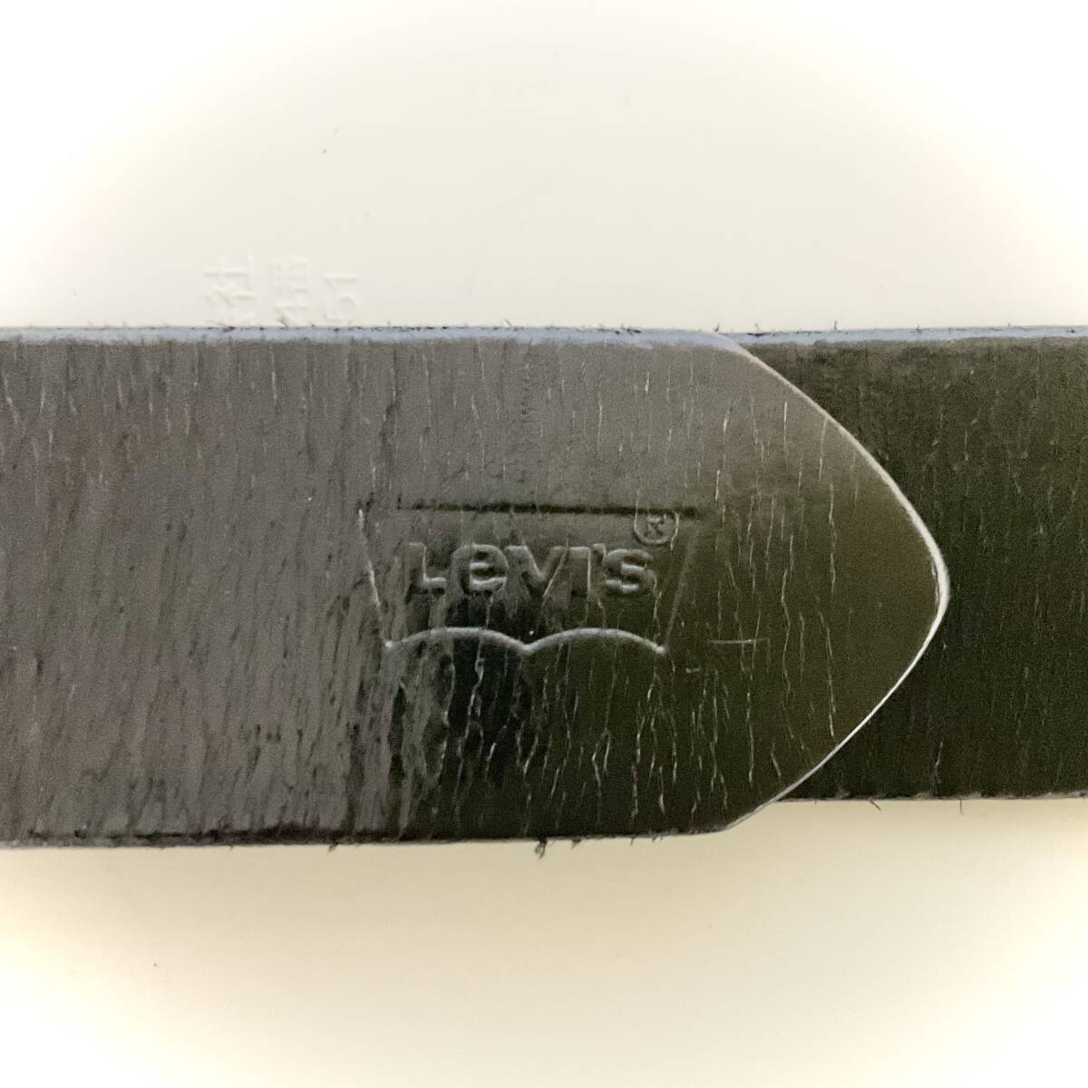 Levi’s　レザーベルト　ブラック/ブラス/フルグレイン/牛革　サイズ95/3８　　　W219_画像4