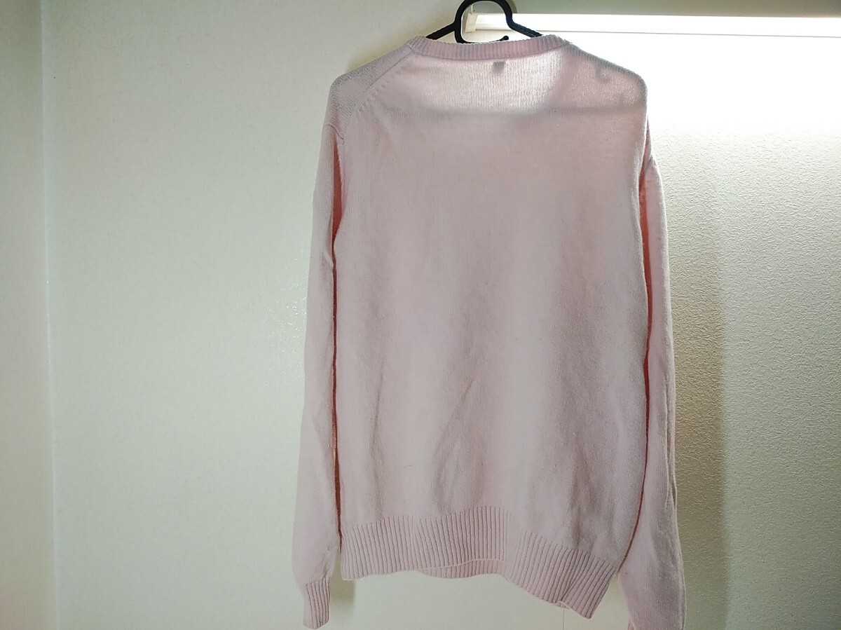  обычный б/у одежда степень хранение товар *UNIQLO* Uniqlo * вырез лодочкой свитер * легкий . розовый L размер 