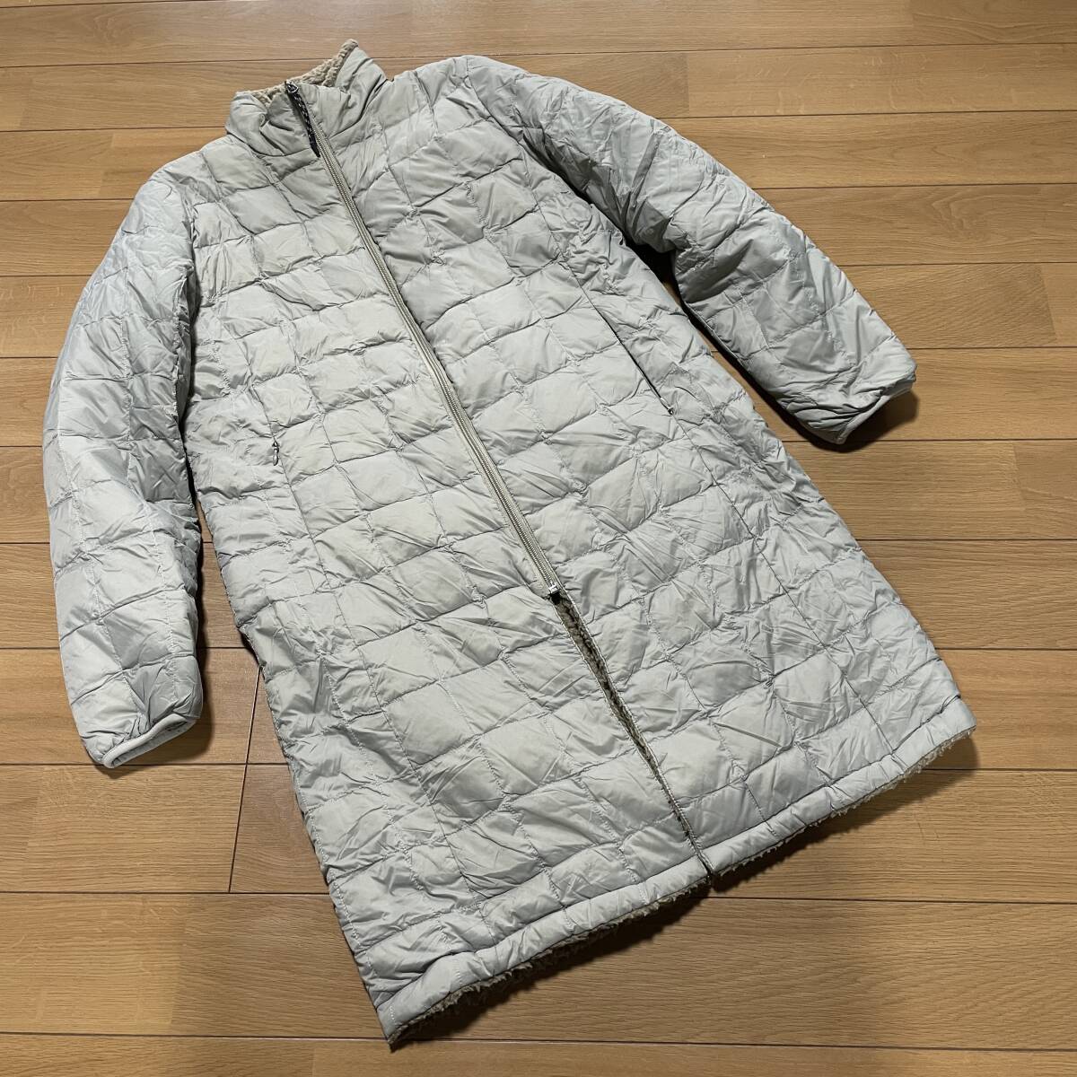 C-12　●TAION/体温　サイズ L！　ZIP リバーシブル ナイロン/フリース ダウン（95%）コート●_画像1