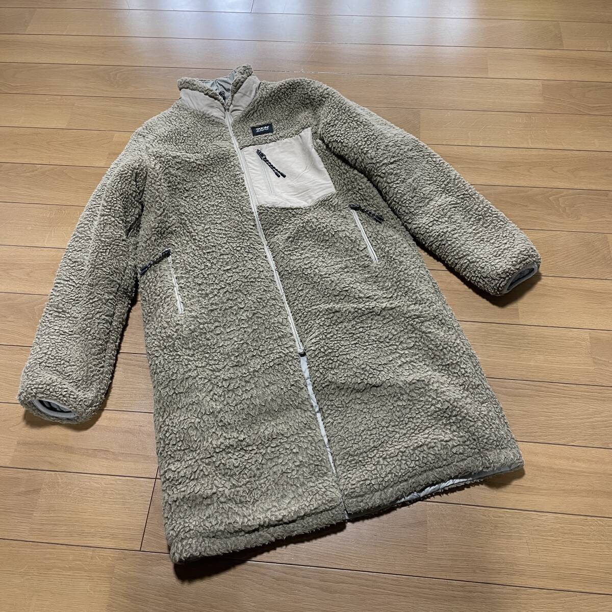 C-12　●TAION/体温　サイズ L！　ZIP リバーシブル ナイロン/フリース ダウン（95%）コート●_画像7