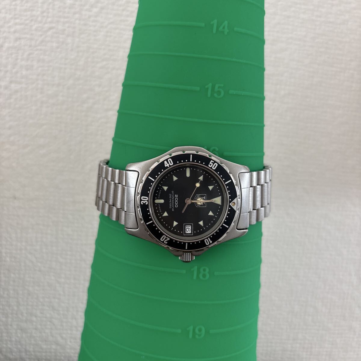 1円 TAG HEUER タグホイヤー 973.013 ダイバー 2000シリーズ 3針デイト 腕時計 クォーツ コマ/ケース付 _画像8