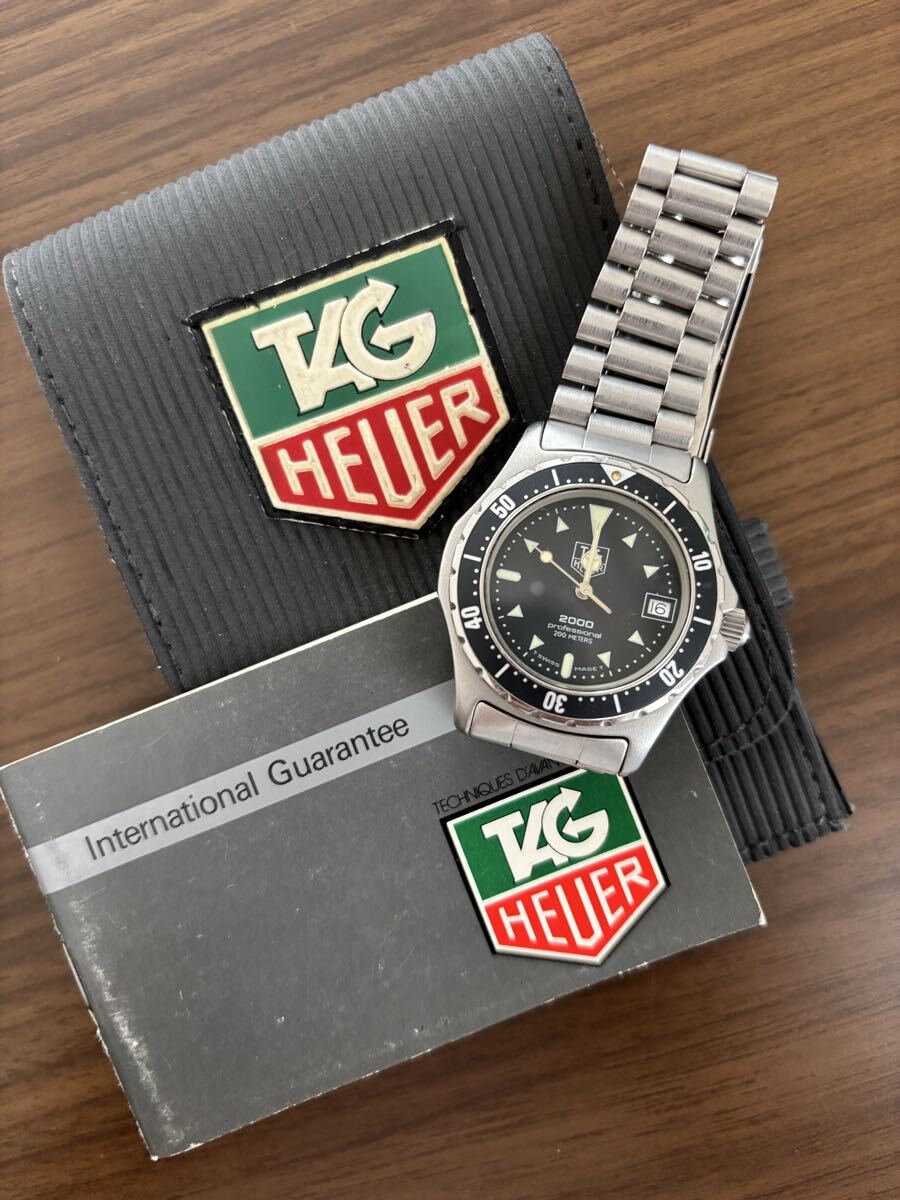 1円 TAG HEUER タグホイヤー 973.013 ダイバー 2000シリーズ 3針デイト 腕時計 クォーツ コマ/ケース付 _画像1