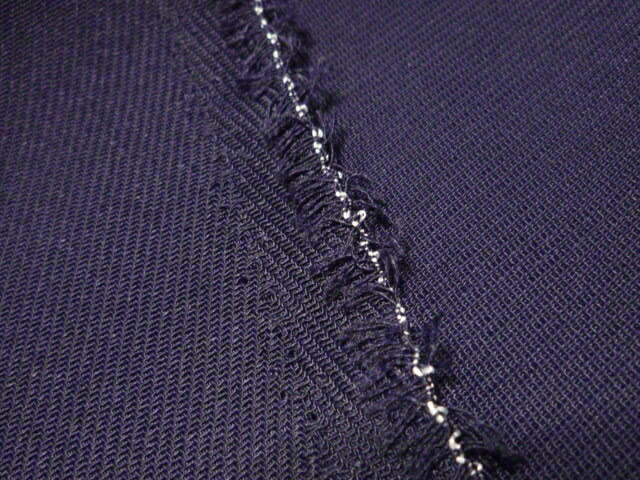 T/Cツイル/カルゼ/紺青色系/やや薄/総長不明_画像5