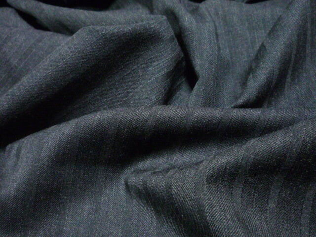 MADE IN ITALY/シャドーストライプ/T/Wチャコールグレー杢/長約5m_画像3