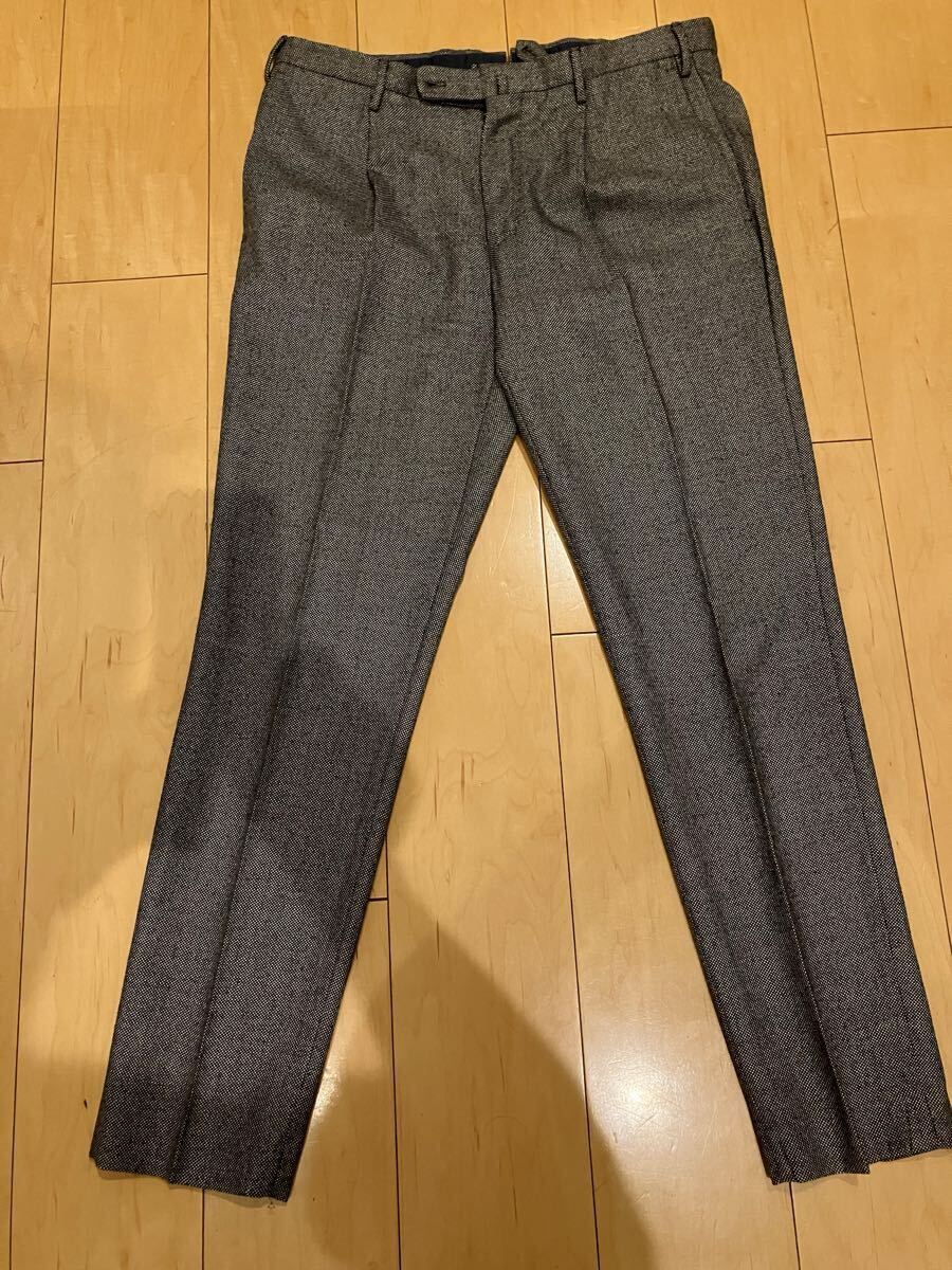 インコテックス 秋冬 テーパードパンツ 48 (Lサイズ） SLIM FIT グレー （バーズアイ）　ウール100％ SUPER100`S 使用僅少　_画像1
