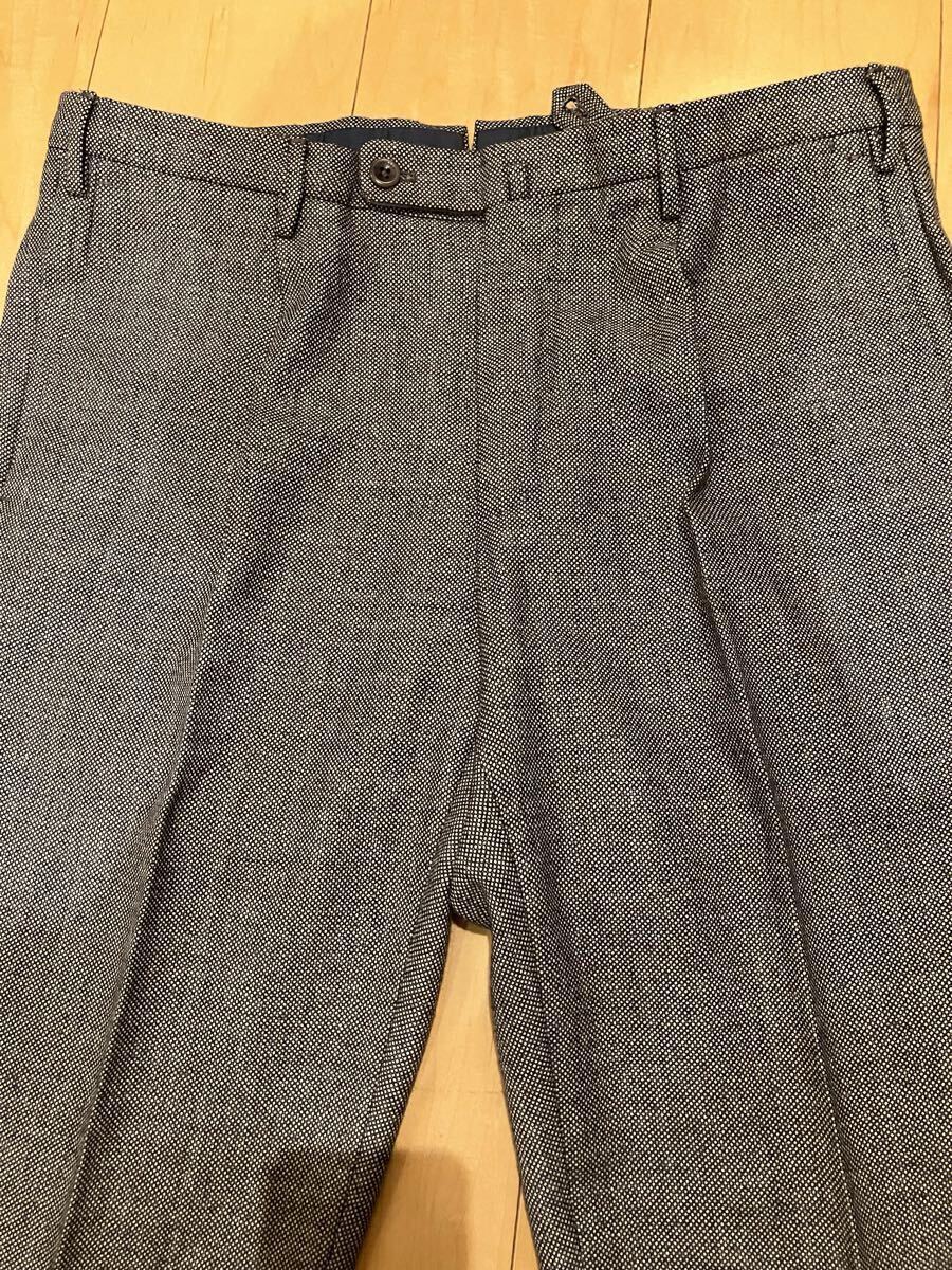 インコテックス 秋冬 テーパードパンツ 48 (Lサイズ） SLIM FIT グレー （バーズアイ）　ウール100％ SUPER100`S 使用僅少　_画像4