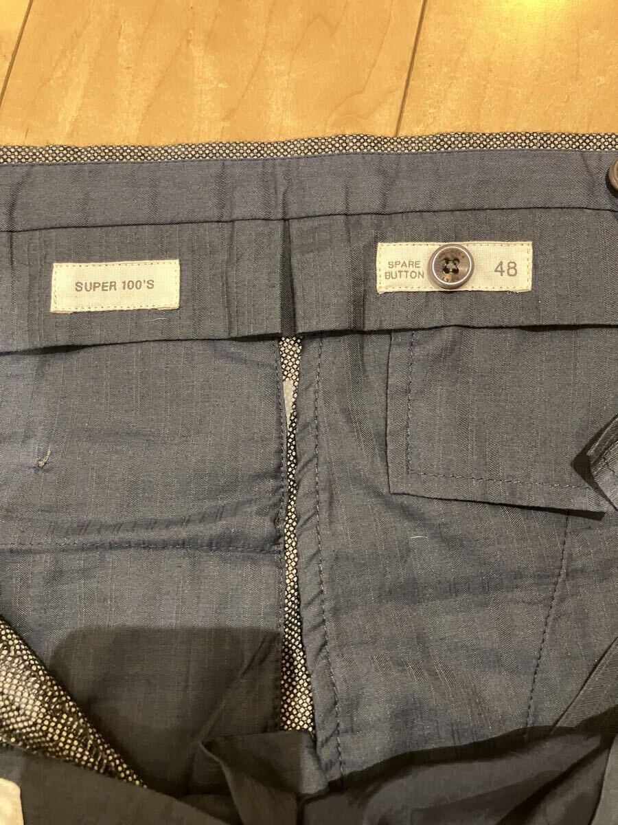 インコテックス 秋冬 テーパードパンツ 48 (Lサイズ） SLIM FIT グレー （バーズアイ）　ウール100％ SUPER100`S 使用僅少　_画像7