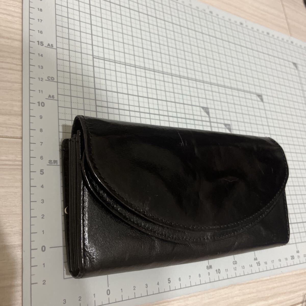 perche ペルケ 黒 レザー 長財布 がま口財布 大容量 収納力抜群 多機能 ブラック レディース財布_画像7