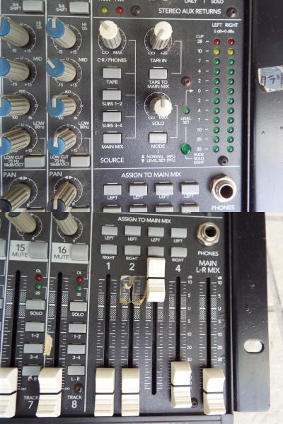中古 ★ MACKIE 16ーCHANNEL MC/LINE MIXER : CR1604-VLZ (ジャンク扱い)_画像4