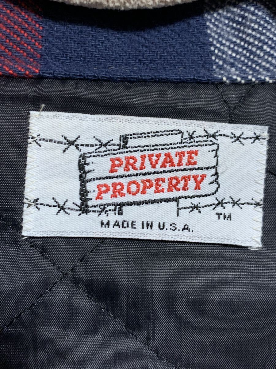 80s USA製 キルティングライナー付きネルシャツ 長袖シャツ ワークシャツ /ビンテージ ブロックチェック ファイブブラザーズUS古着　_画像2