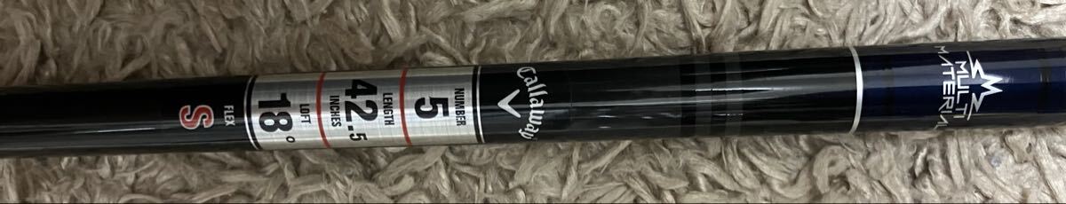 キャロウェイテンセイ純正シャフト、スリーブ付き、5w用、S、ヘッド装置時42．5インチ_画像2