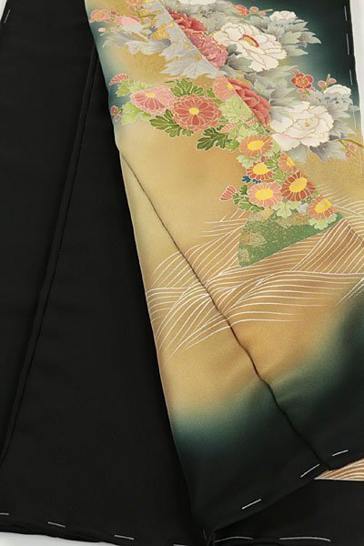 和遊館 EHK590 京友禅作家 松井青々 大塚生地使用 浜ちりめん 高級 黒留袖_画像4