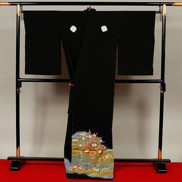 和遊館 EHK553 京友禅作家 松井青々 大塚生地使用 浜ちりめん 高級 黒留袖_画像2