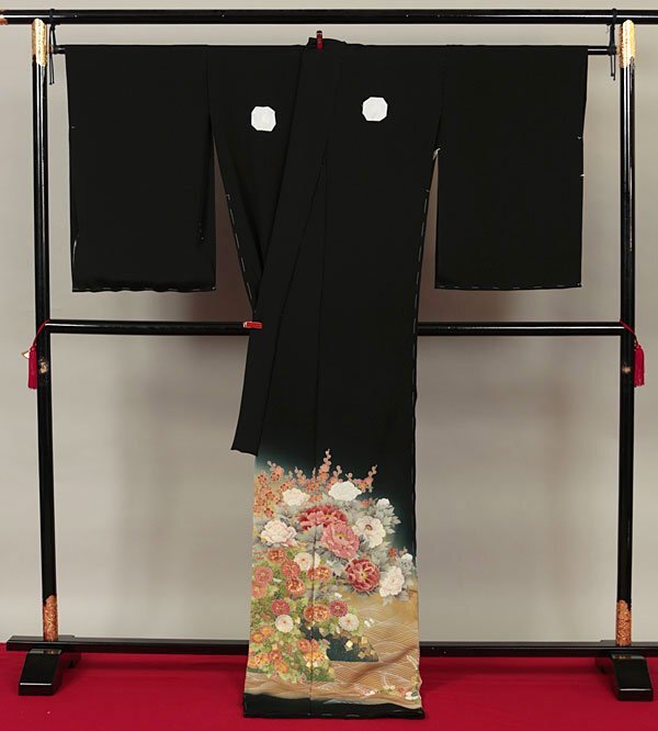 和遊館 EHK590 京友禅作家 松井青々 大塚生地使用 浜ちりめん 高級 黒留袖_画像2