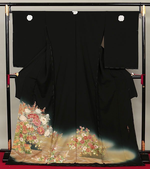 和遊館 EHK590 京友禅作家 松井青々 大塚生地使用 浜ちりめん 高級 黒留袖_画像1