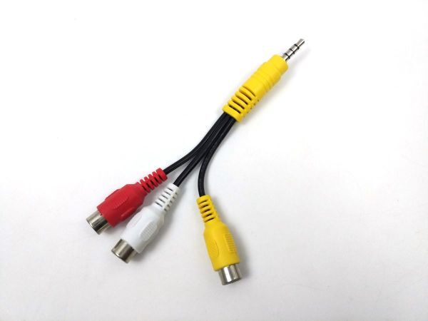 4極3.5mmプラグ RCA変換ケーブル メス 12.5cm 赤白黄 AV オーディオ 映像 DM便発送_画像1