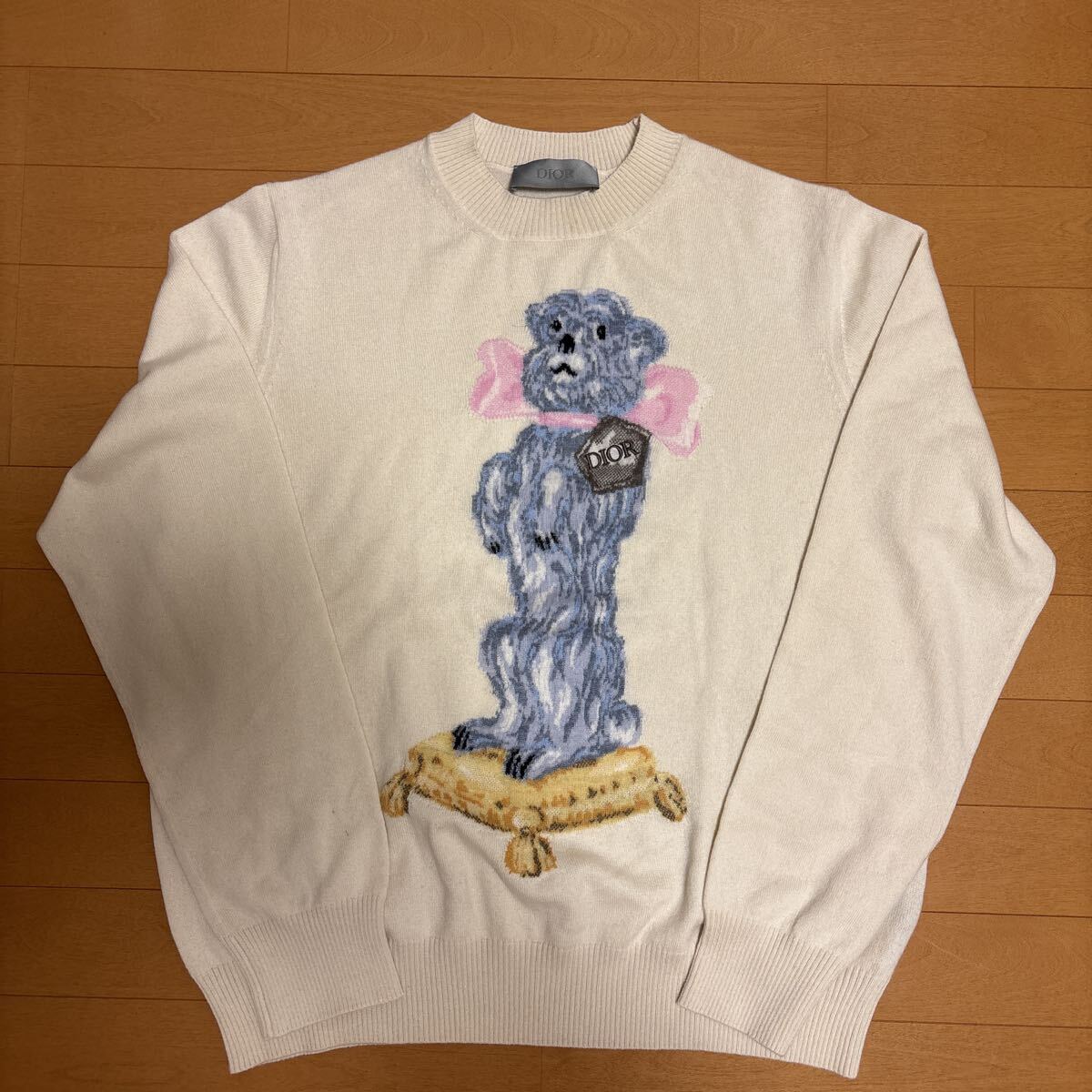 DIOR ディオール 22AW ボビークルーネックカシミアジャカードニットセーター アイボリー/ベージュ 243M635AT460 Lサイズ Knit sweater_画像1