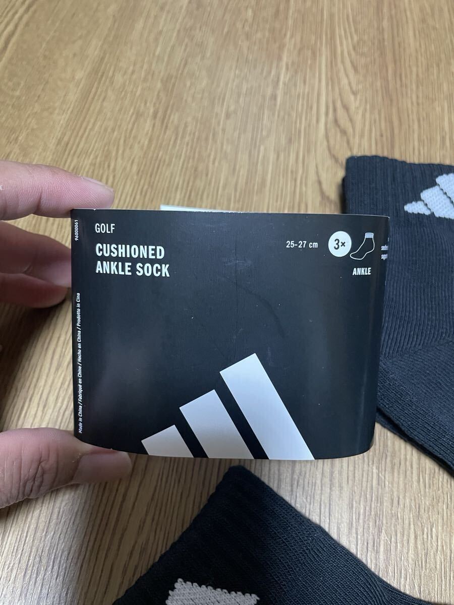 新品未使用　アディダス ゴルフ クッションアンクルソックス 3足セット25-27_画像3