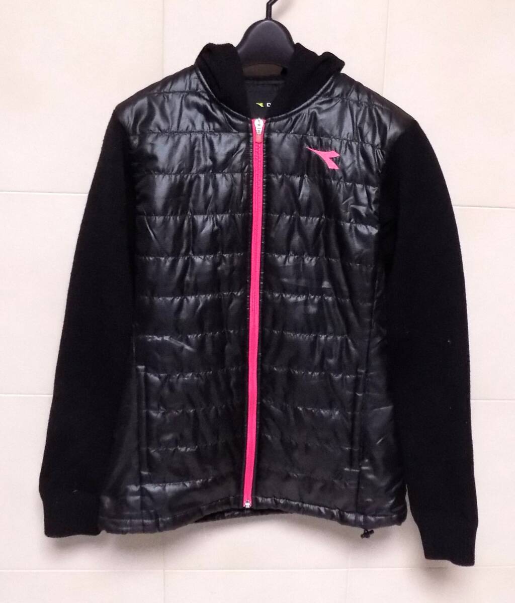 DIADORA ディアドラ　フードと袖がニット　中綿入りパーカー M (管X7）_画像1