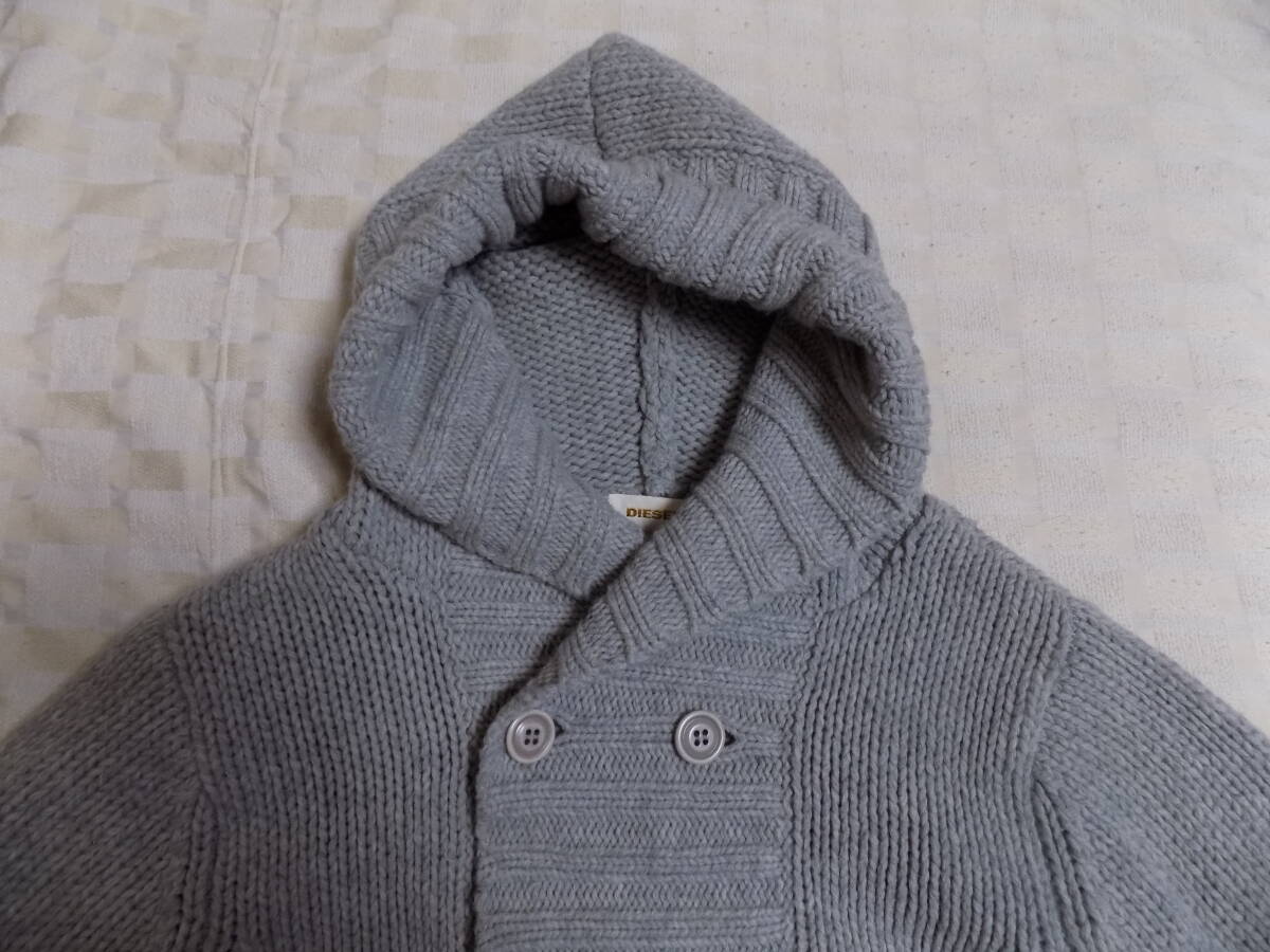 ディーゼル DIESEL ショールカラー 　フード付きニットカーディガン XS_画像4