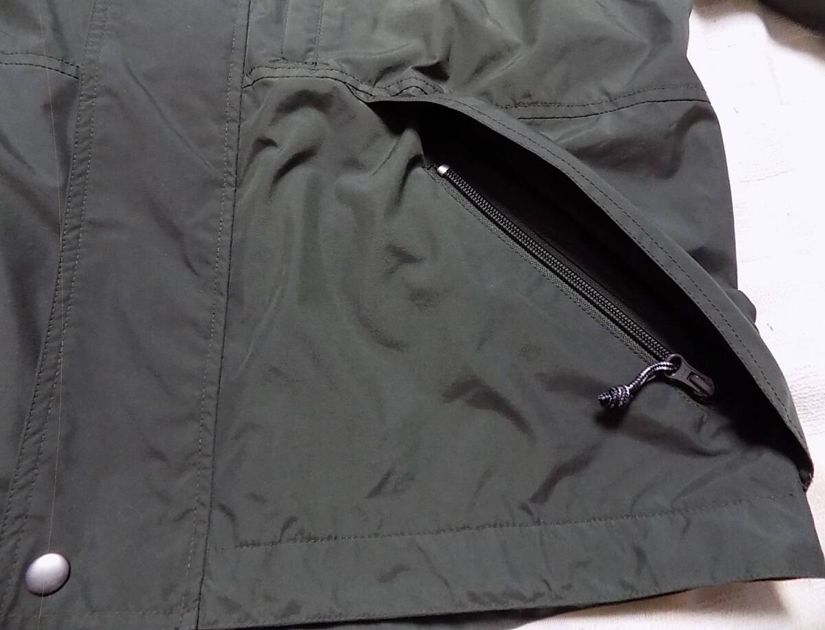 アウトドア 裏メッシュ オリーブ色 ナイロンジャケット L フード収納あり (管上1)_画像8