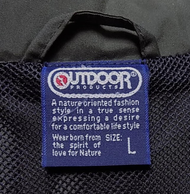 アウトドア 裏メッシュ オリーブ色 ナイロンジャケット L フード収納あり (管上1)_画像4