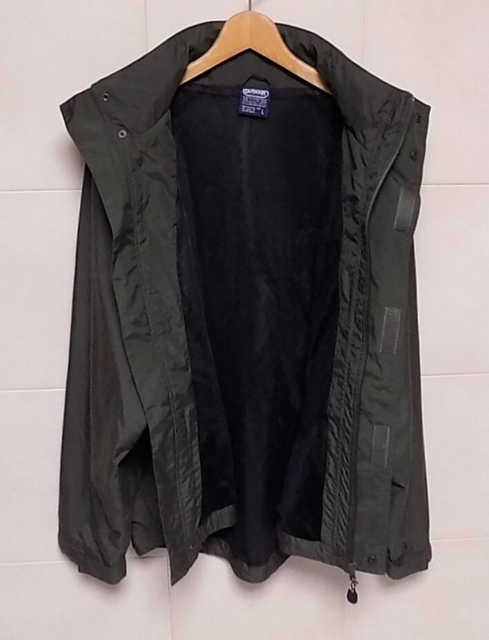 アウトドア 裏メッシュ オリーブ色 ナイロンジャケット L フード収納あり (管上1)_画像3