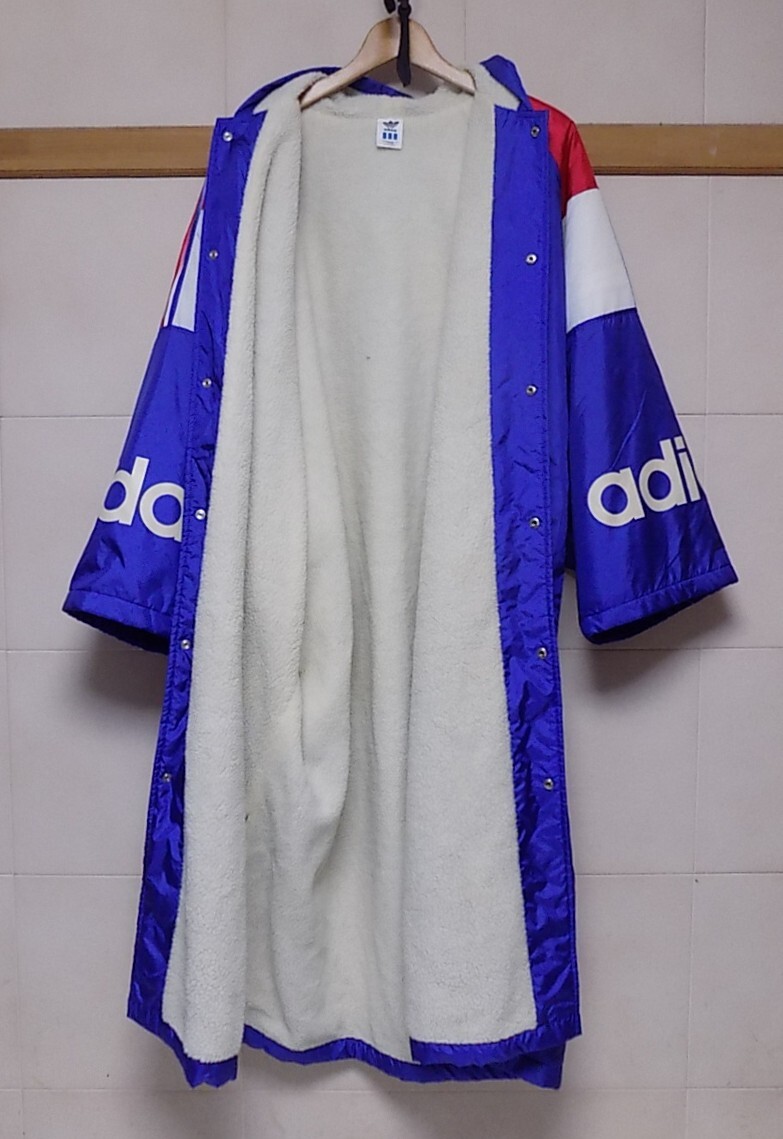  adidas アディダス　総裏ボア 　ドルマンスリーブ　ベンチコート　L 　MADE IN JAPAN_画像3