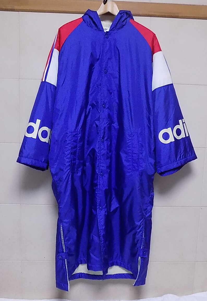  adidas アディダス　総裏ボア 　ドルマンスリーブ　ベンチコート　L 　MADE IN JAPAN_画像1