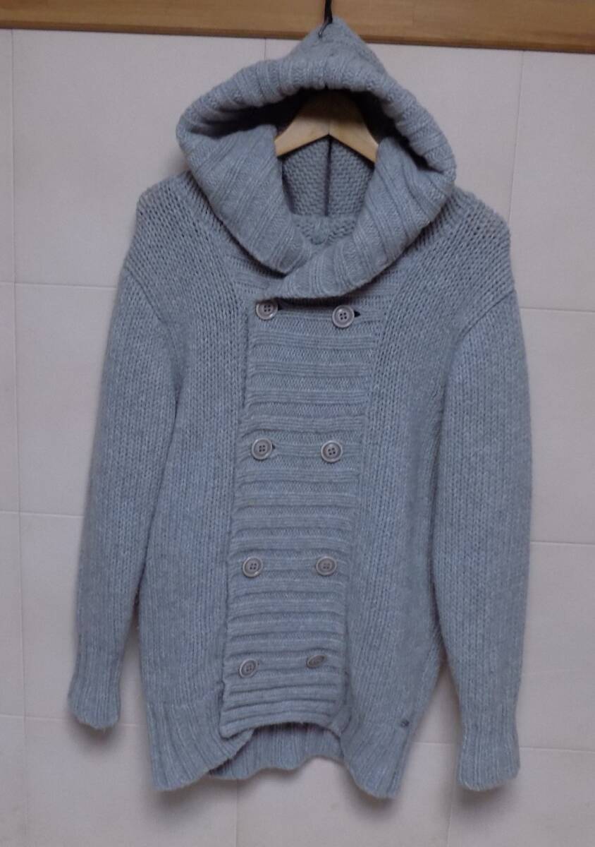ディーゼル DIESEL ショールカラー 　フード付きニットカーディガン XS_画像3
