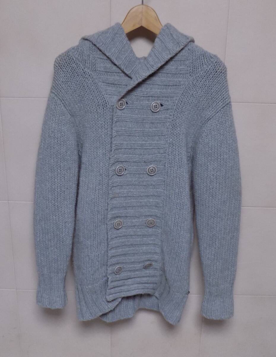 ディーゼル DIESEL ショールカラー 　フード付きニットカーディガン XS_画像1