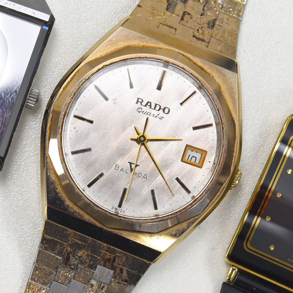1円 可動品 腕時計 4本 ラドー クォーツ メンズ レディース まとめて 同梱不可_画像4
