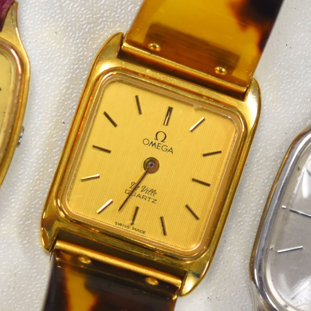 1円 可動品 腕時計 3本 オメガ クォーツ レディース まとめて 同梱不可_画像4