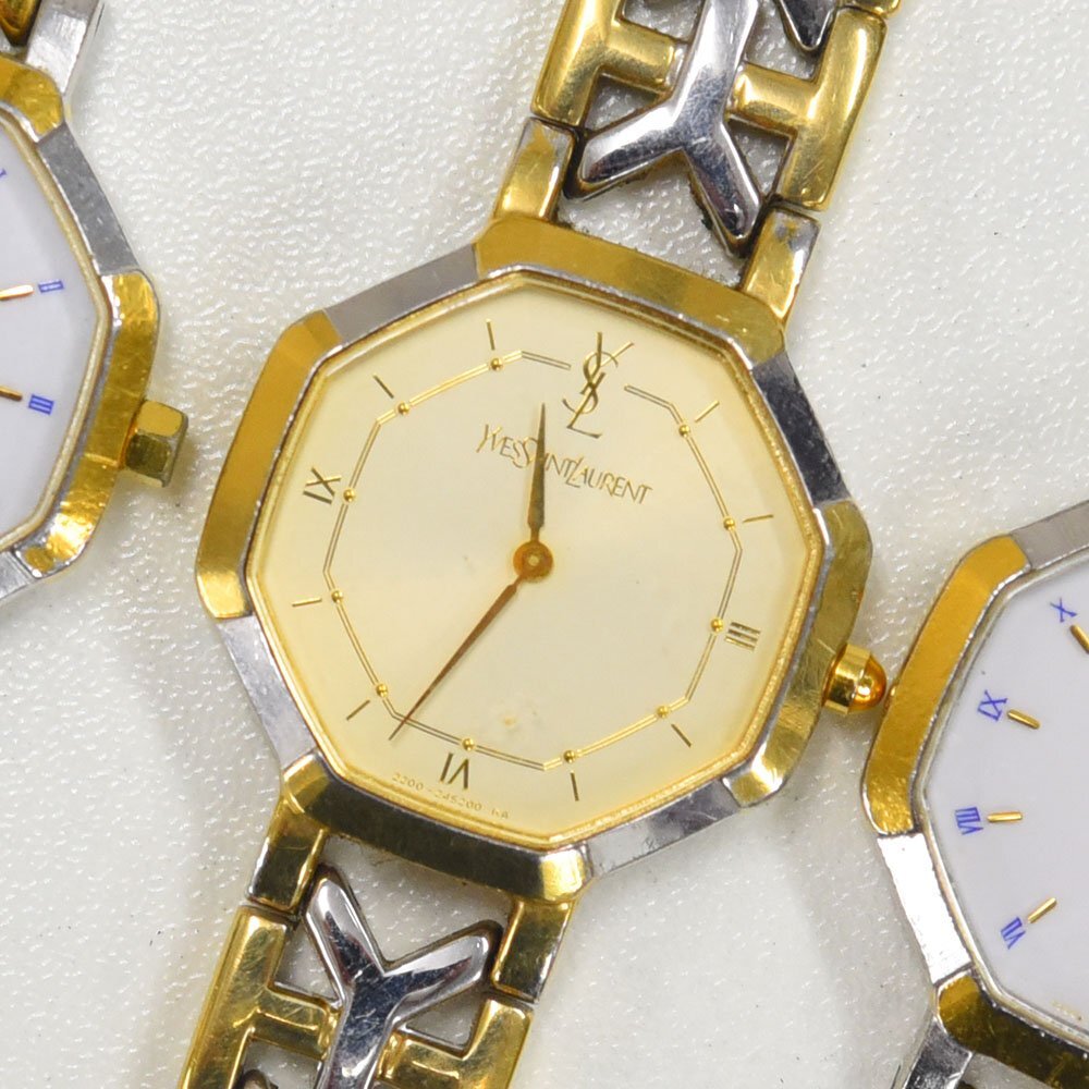1円 不動品 腕時計 5本 イヴサンローラン クォーツ メンズ レディース まとめて 同梱不可_画像5