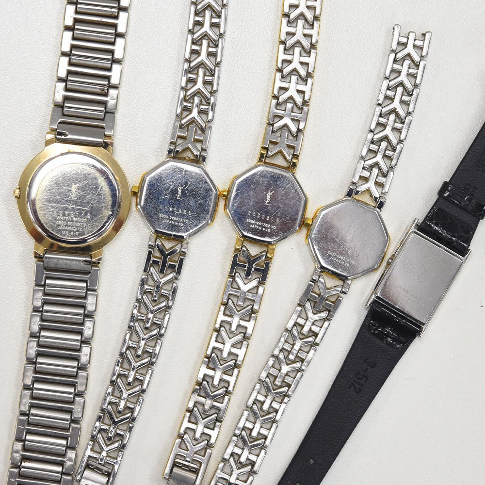 1円 不動品 腕時計 5本 イヴサンローラン クォーツ メンズ レディース まとめて 同梱不可_画像8