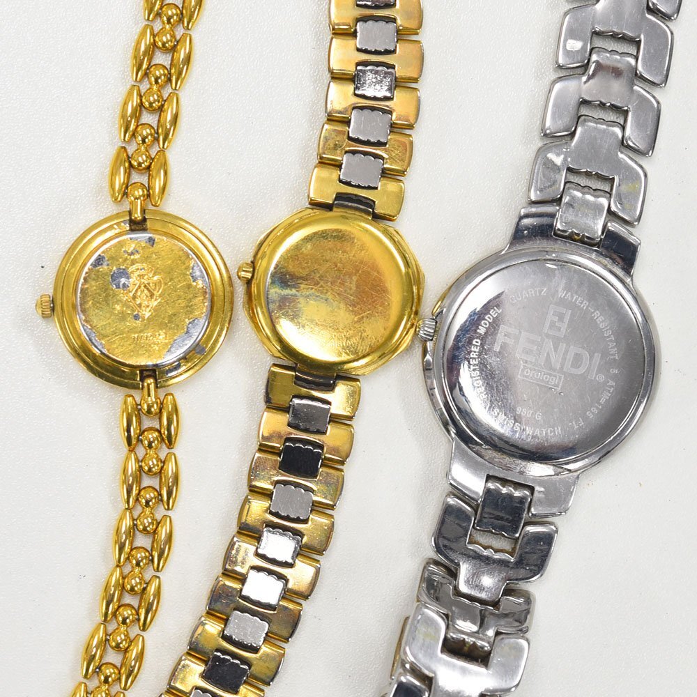 1円 可動品 腕時計 3本 グッチ フェンディ ディオール クォーツ メンズ レディース まとめて 同梱不可_画像6