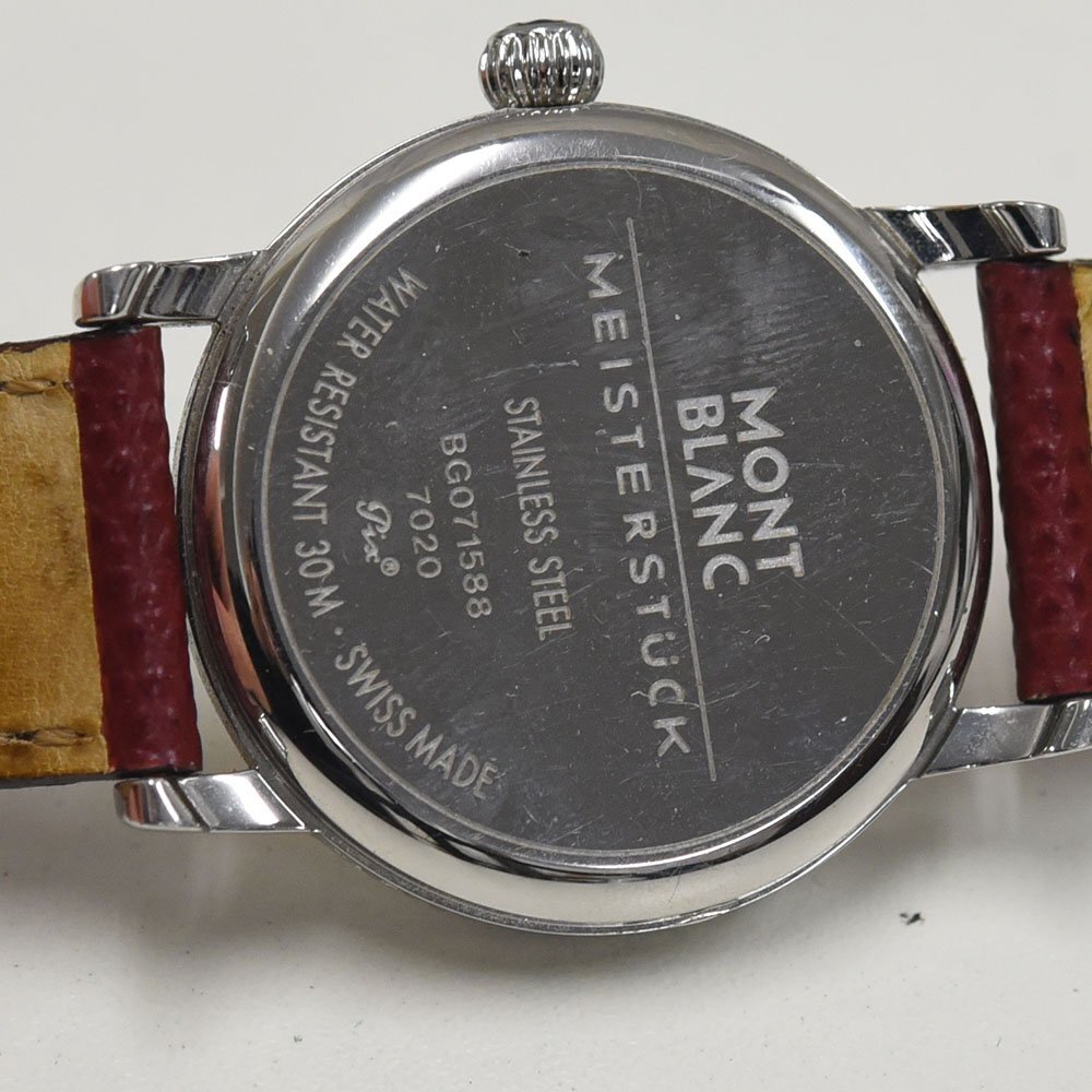 1円 可動品 腕時計 モンブラン MONTBLANC マイスターシュティック 7020 クォーツ メンズ SS 同梱不可_画像4
