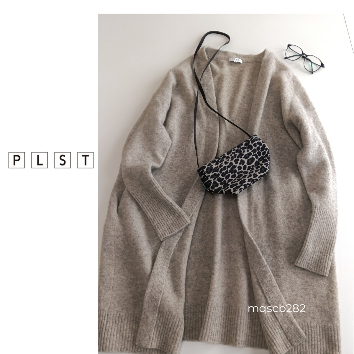 プラステ　PLST 　ウール×ヤク　ブレンド　カーディガン　size M　ベージュ　　　　秋の羽織りもの♪_画像1