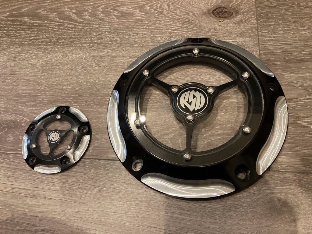 送料込み 即納 ハーレー タイミング タイマー カバー セット ツーリング ソフテイル ダイナ コントラストカット_画像1