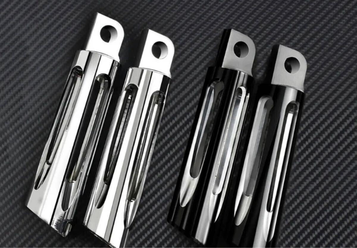 ハーレー フットペグ パッセンジャー ツーリング ソフテイル ダイナスポーツスター メッキ ブラック_画像1