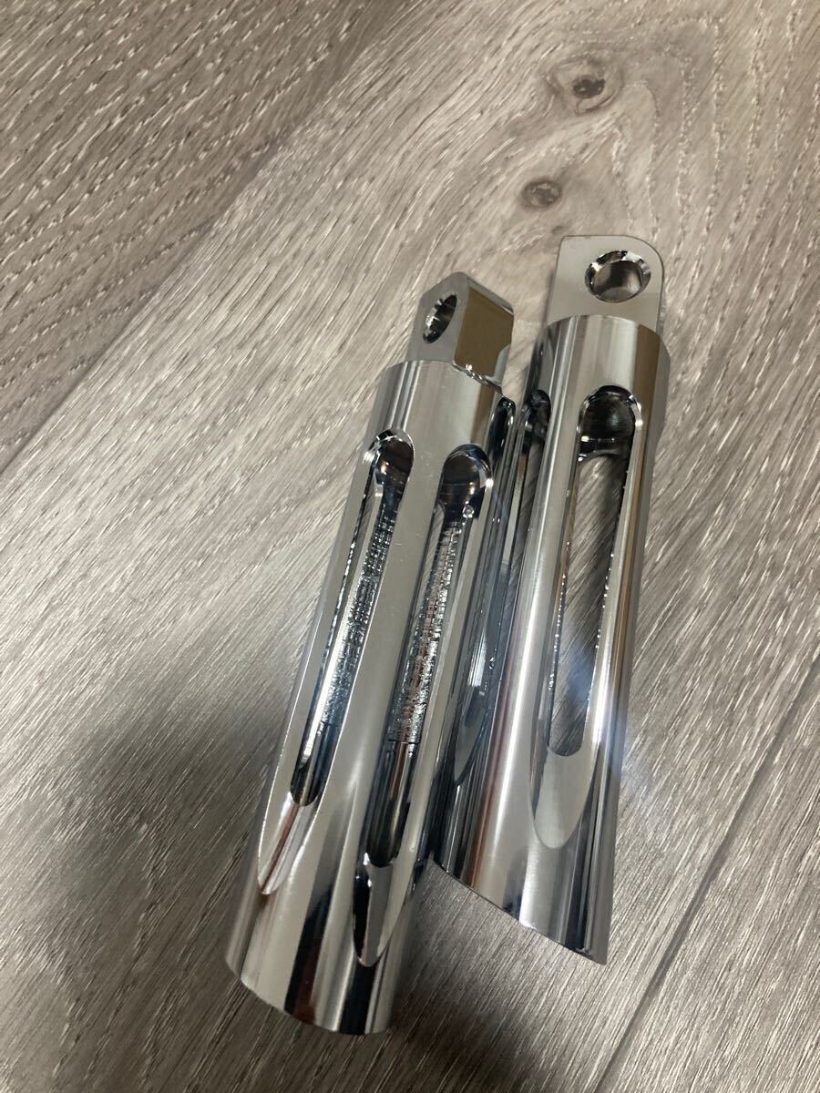 ハーレー フットペグ パッセンジャー ツーリング ソフテイル ダイナスポーツスター メッキ ブラック_画像4