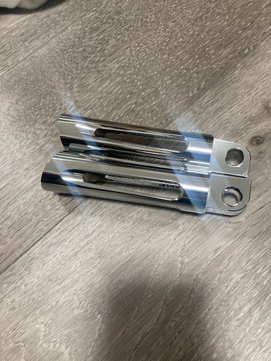 ハーレー フットペグ パッセンジャー ツーリング ソフテイル ダイナスポーツスター メッキ ブラック_画像6