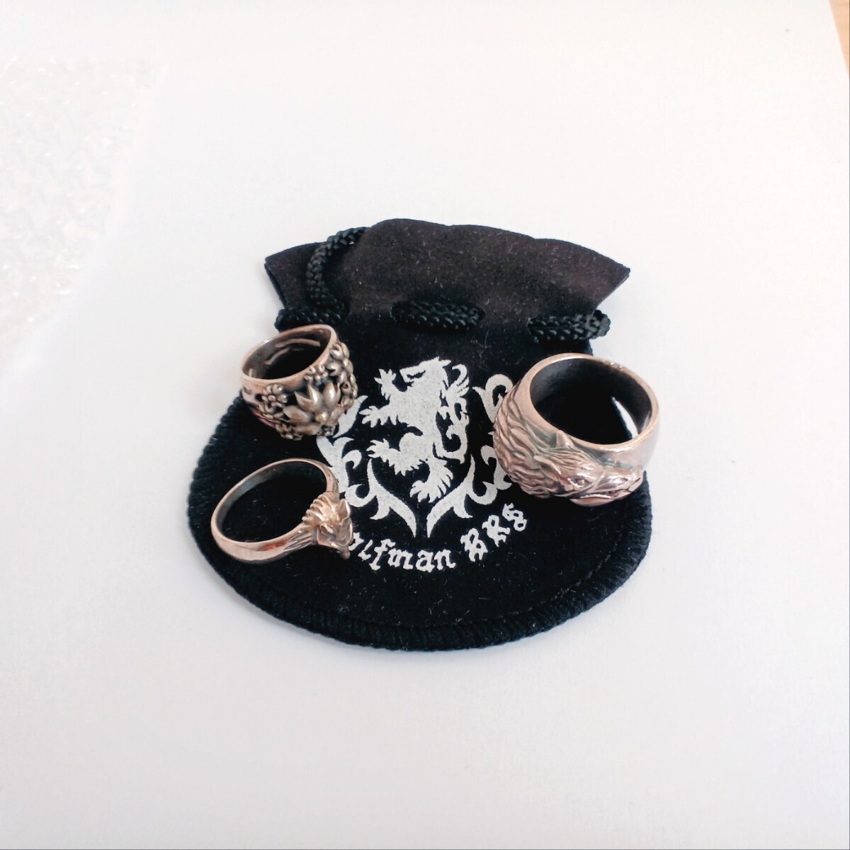 リング３点セットとポーチ１点　 ウルフマン B.R.S かすう工房　シルバーリング_画像2