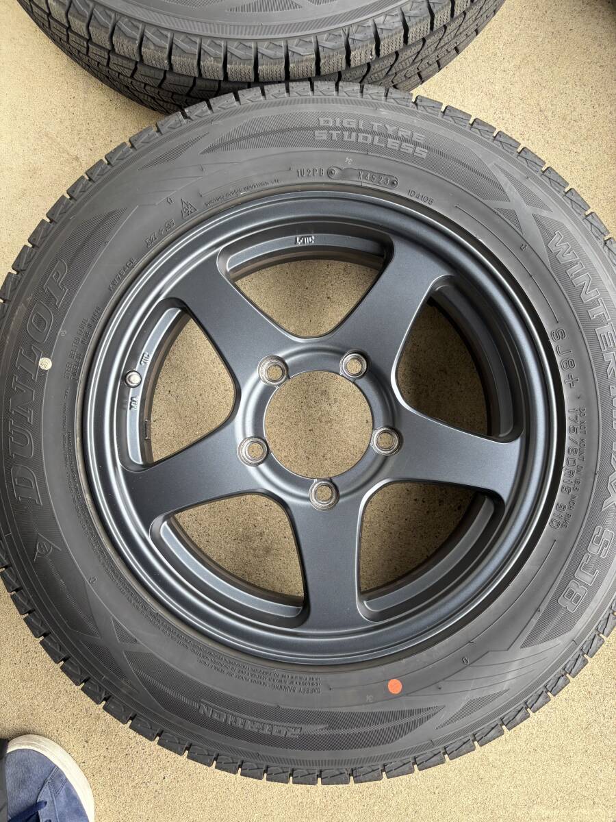 175/80R16 16インチ 4本 スタッドレスタイヤ ホイール ナット付 ウィンターマックス ジムニー JB64 2023年製タイヤ_画像6