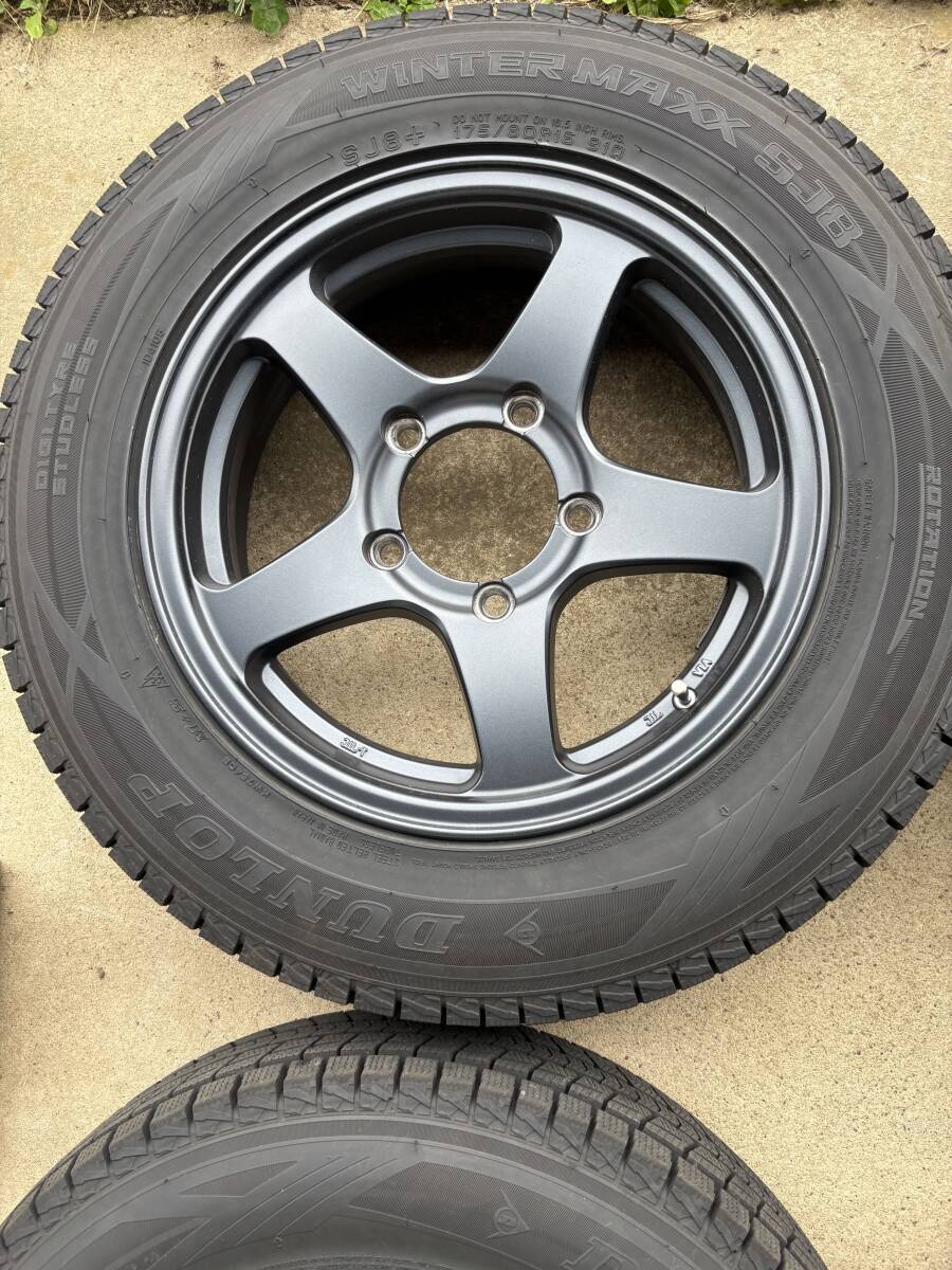 175/80R16 16インチ 4本 スタッドレスタイヤ ホイール ナット付 ウィンターマックス ジムニー JB64 2023年製タイヤ_画像7